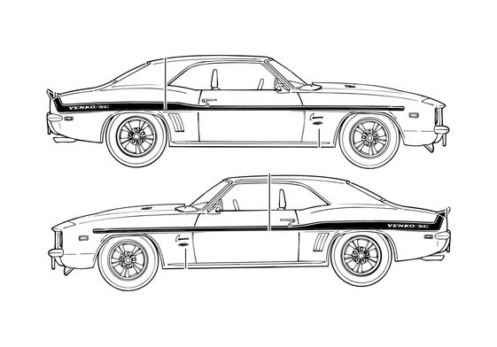 Download drawing Chevrolet Camaro Yenko SC Coupe 1969 in ai pdf png svg ...